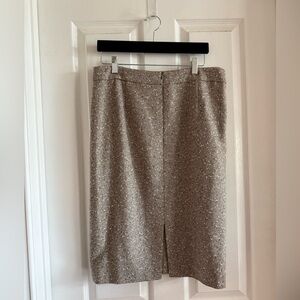 Escada Textured Taupe Color Pencil Skirt Size 40 Business Casual Professional